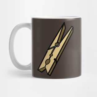 Wood Clothes Pin Mug